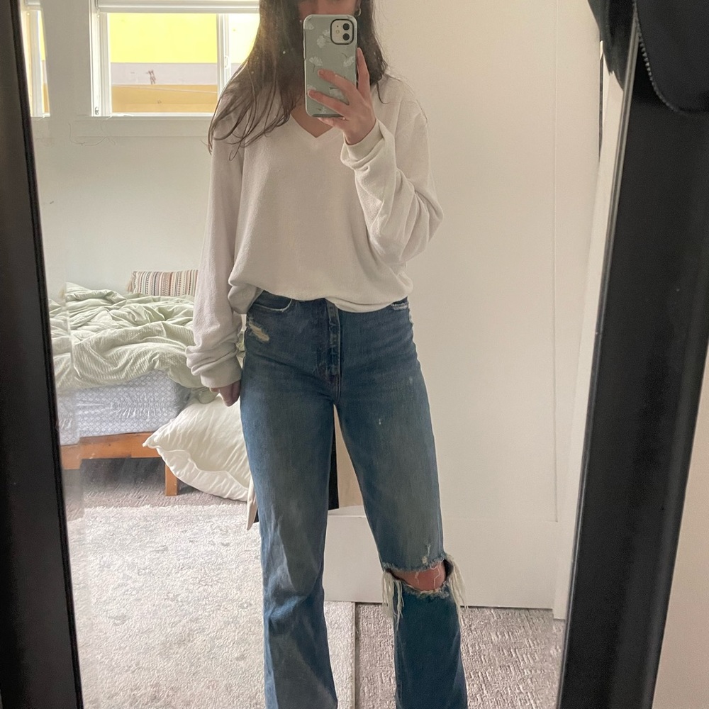 A&F Ultra High Rise Kick Flare Jeans